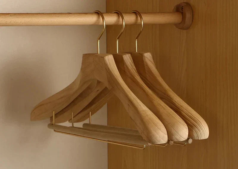 Sturdy Wooden Closet Hangers with Broad Shoulders