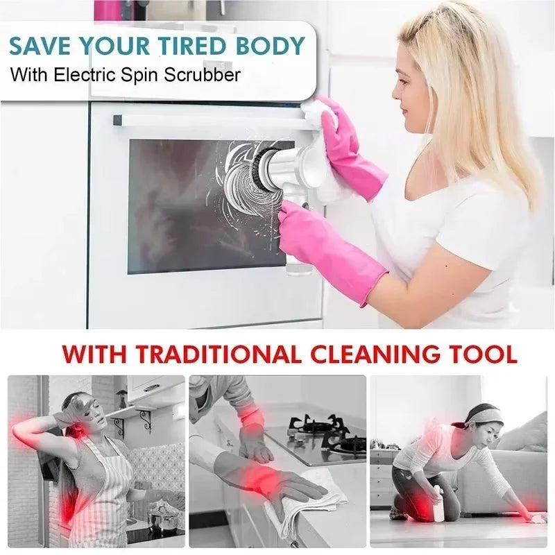 Powerful Cordless Bathroom Cleaner Scrubber