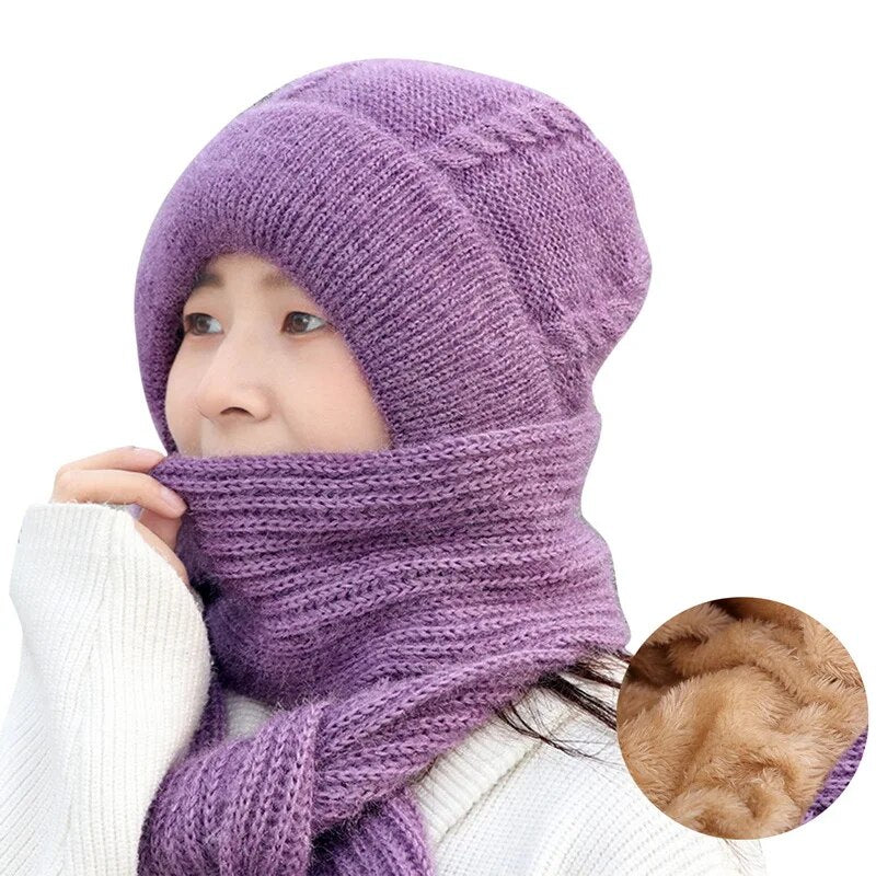 Warm Fuzzy Beanie Scarf Set