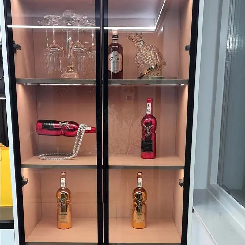 Luxury Glass Wine Bottle Holder Stand