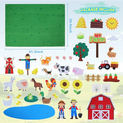 Educational Farm Animal Play Felt Board Set