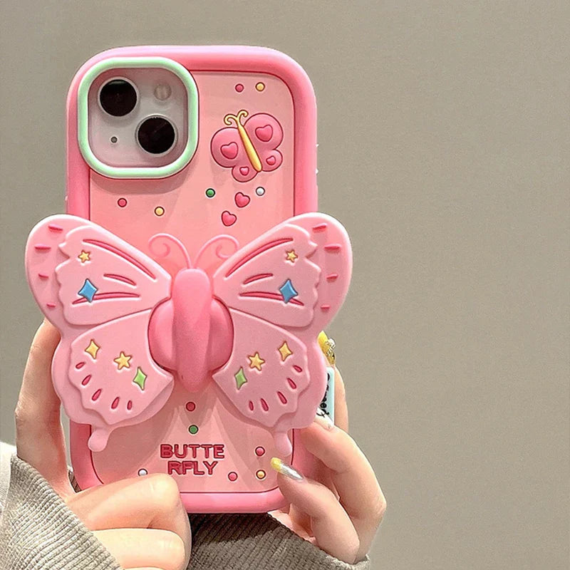 Trendy 3D Butterfly Protective iPhone Cover