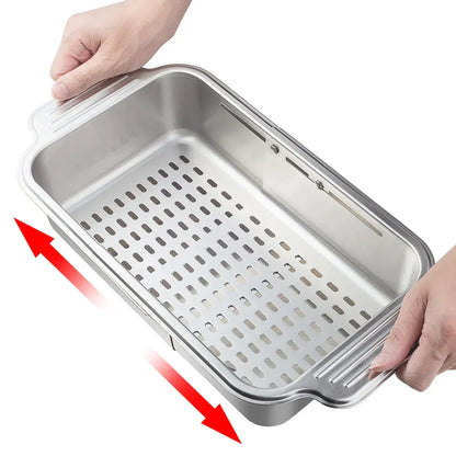 Space Saving Stainless Steel Sink Veggie Strainer Basket