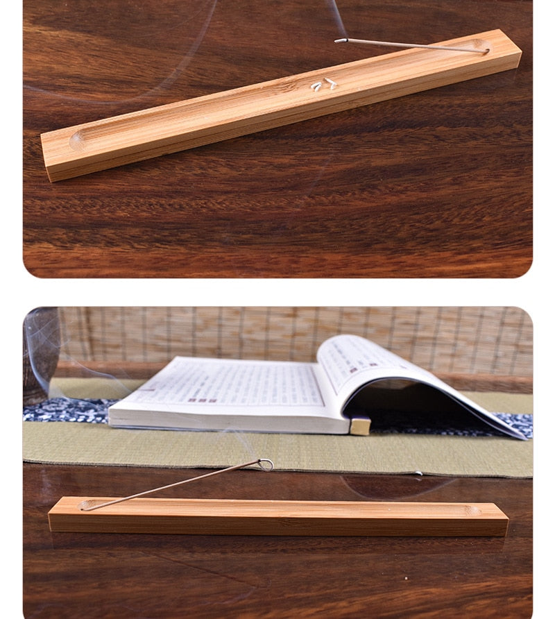 Natural Wood Incense Stick Holder for Home Aromatherapy