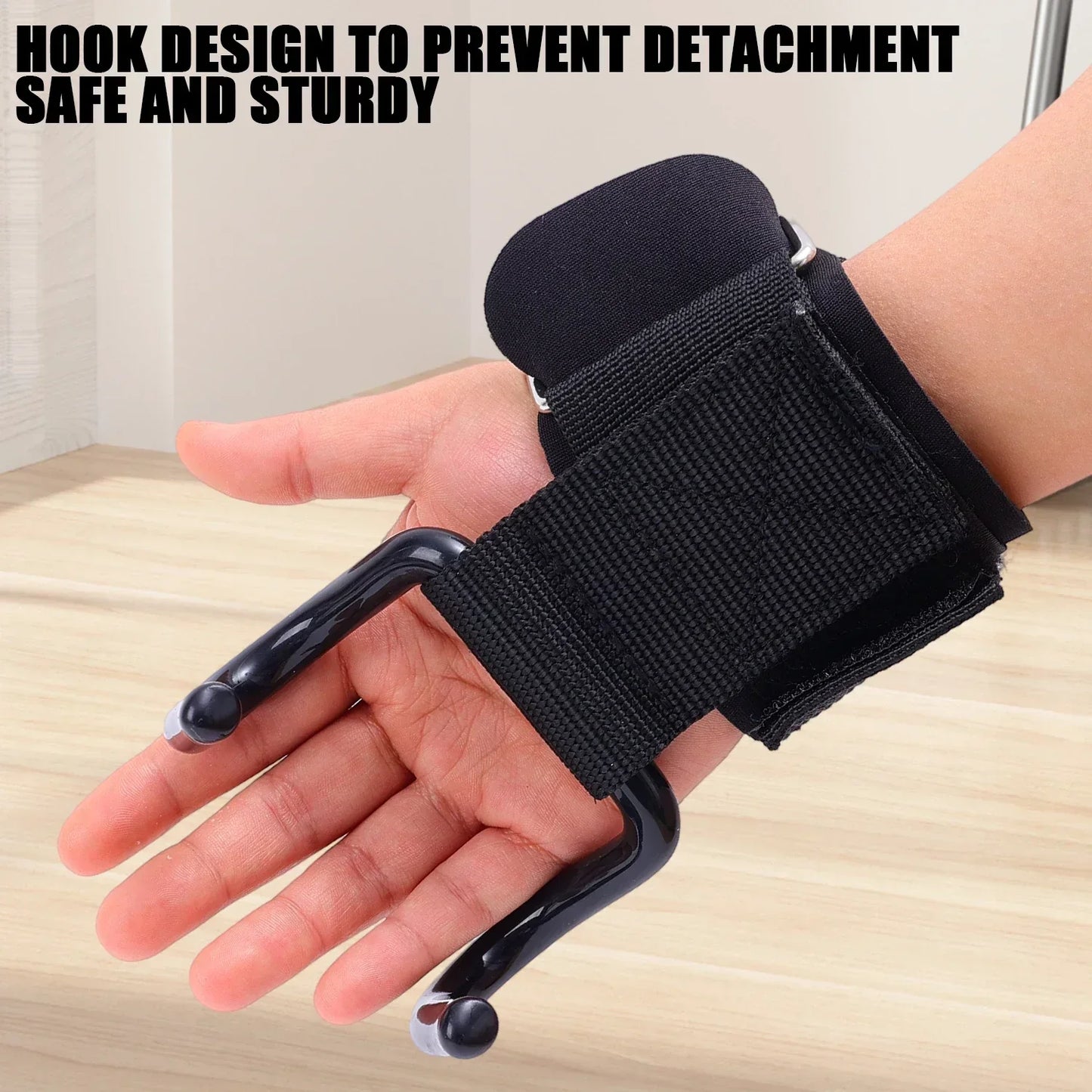 Secure Grip Weightlifting Hooks for Gym