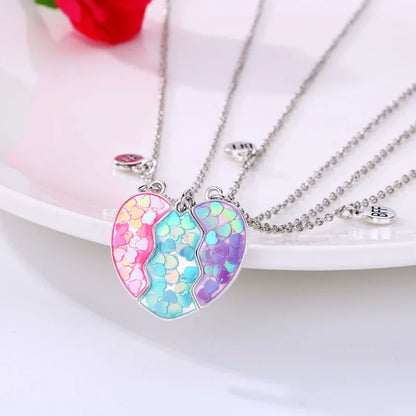 Trendy Pink Heart Breaker Pendant Necklace