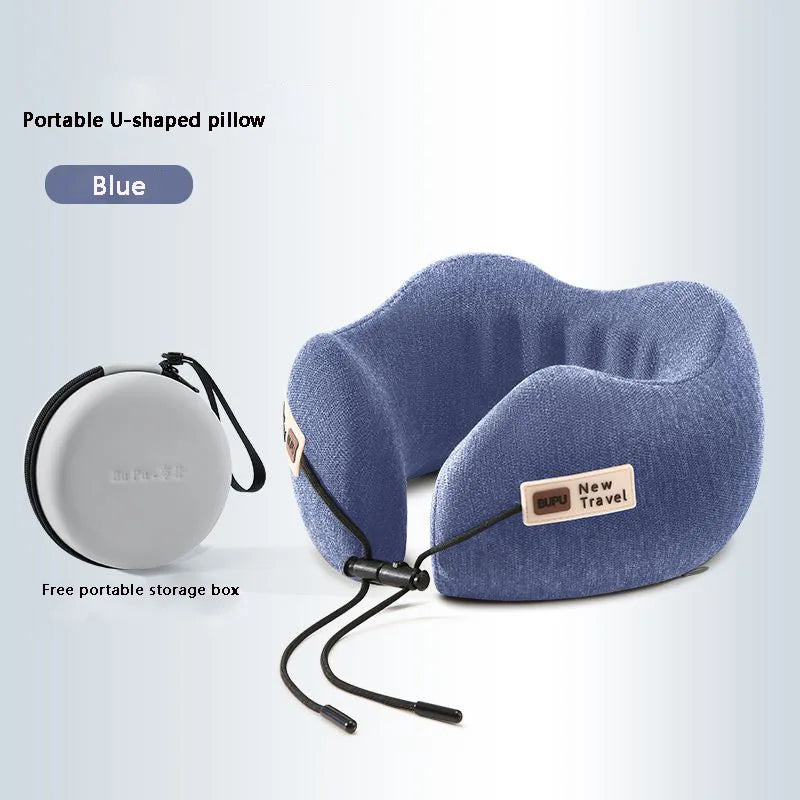 Contour Memory Foam Neck Travel Pillow with Storage