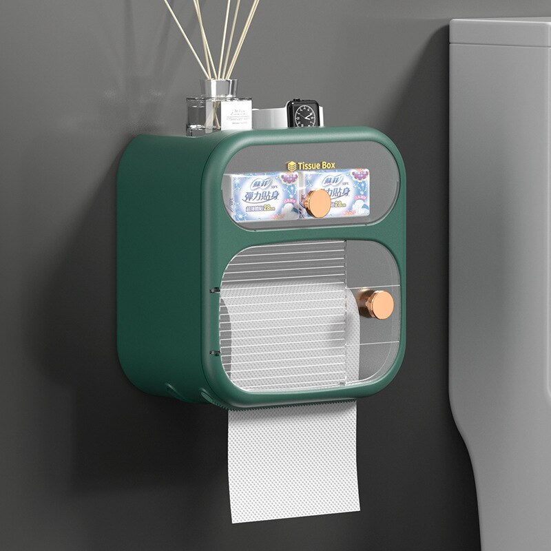 Space-Saving Bathroom Toilet Paper Holder Storage Box