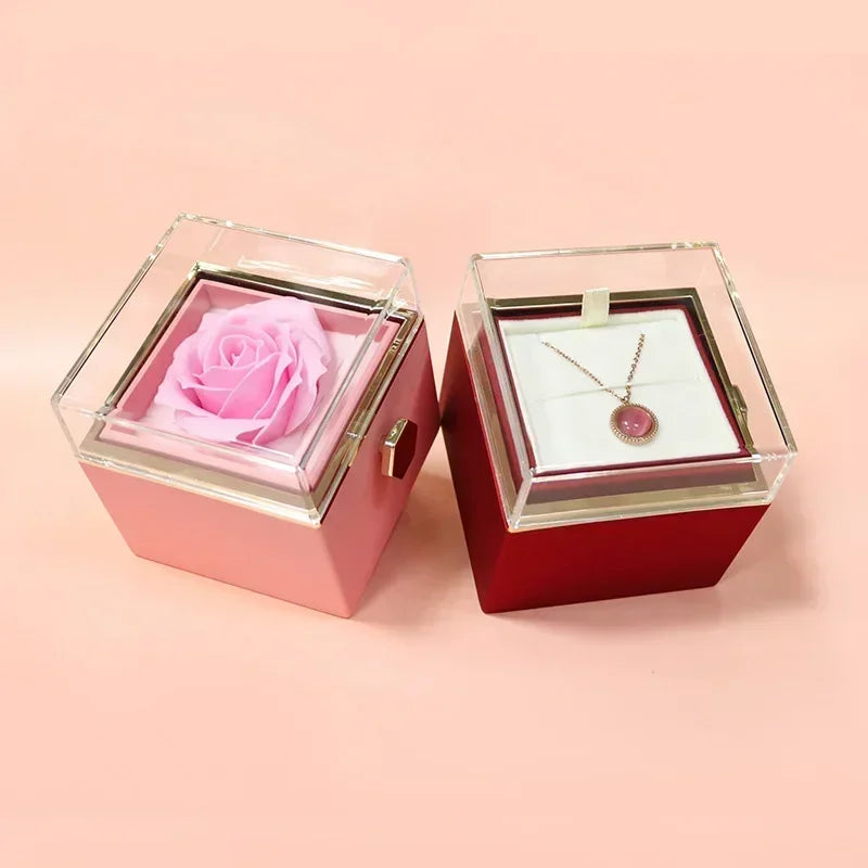 Luxury Rose Rotating Jewelry Storage Box