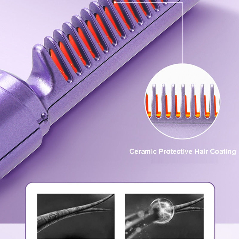 Fast USB Heated Hair Straightening Comb