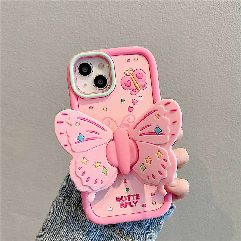 Trendy 3D Butterfly Protective iPhone Cover