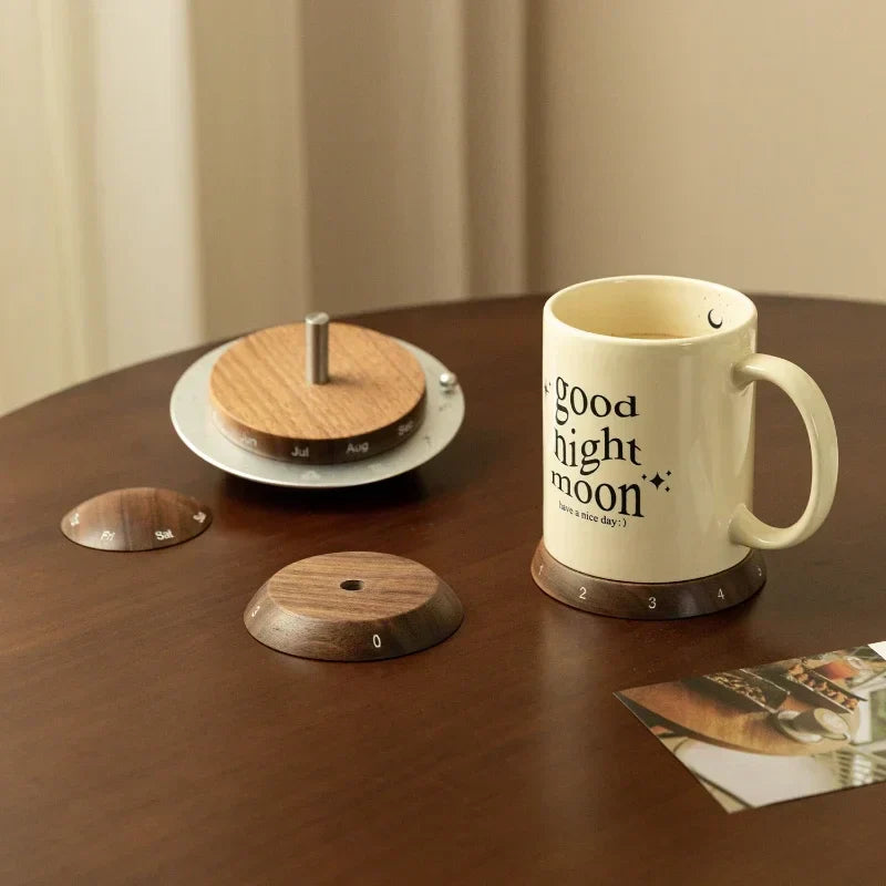 Simple Wooden Desk Calendar Clock