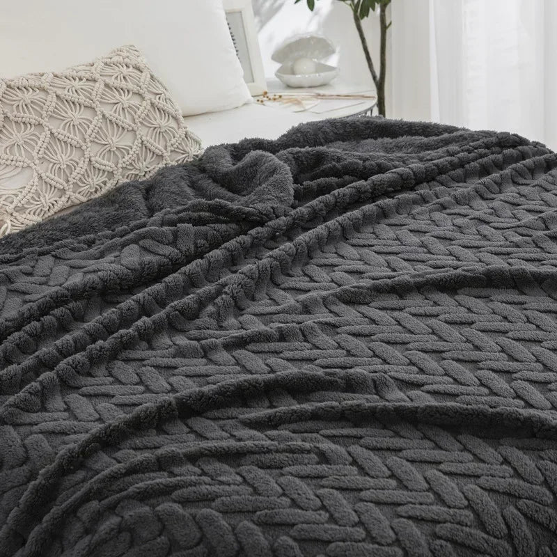 Warm Plush Fleece Throw Blanket for Winter
