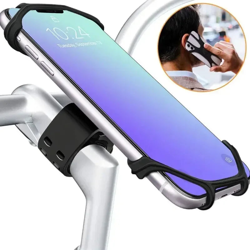 Flexible Bike Phone Mount 360 Rotation Silicone Holder