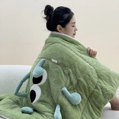 Cozy Fun Plush Travel Blanket Pillow