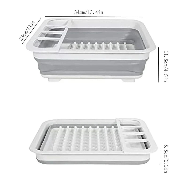 Compact Folding Dish Rack with Drain Tray - Yeezlab