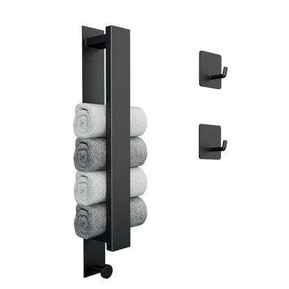 Stylish Wall Mounted Towel Holder in Silver and Black