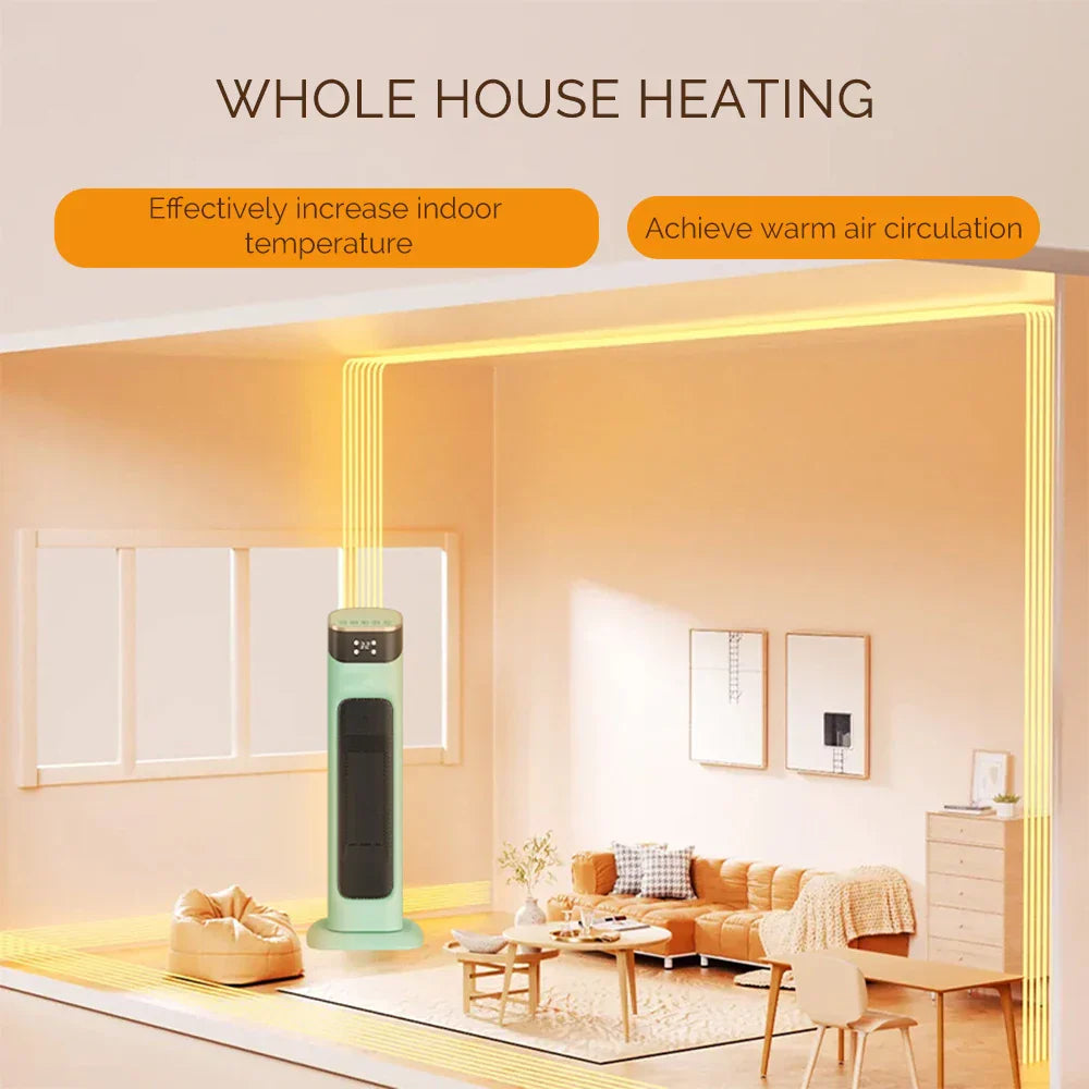 Compact Electric Space Heater with Remote and Timer - Yeezlab