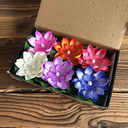 Floating Floral Pond Lamp with LED Sensor Light