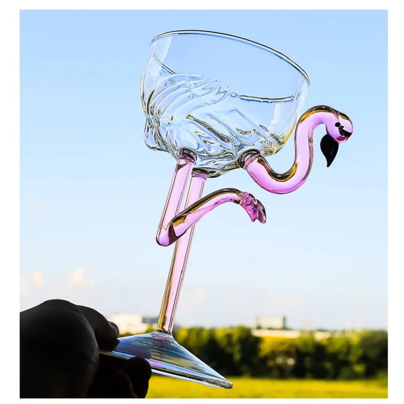 Colorful Flamingo Clear Drinking Glasses