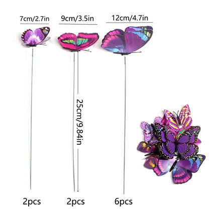 Vibrant Outdoor Butterfly Garden Decor Set of 10