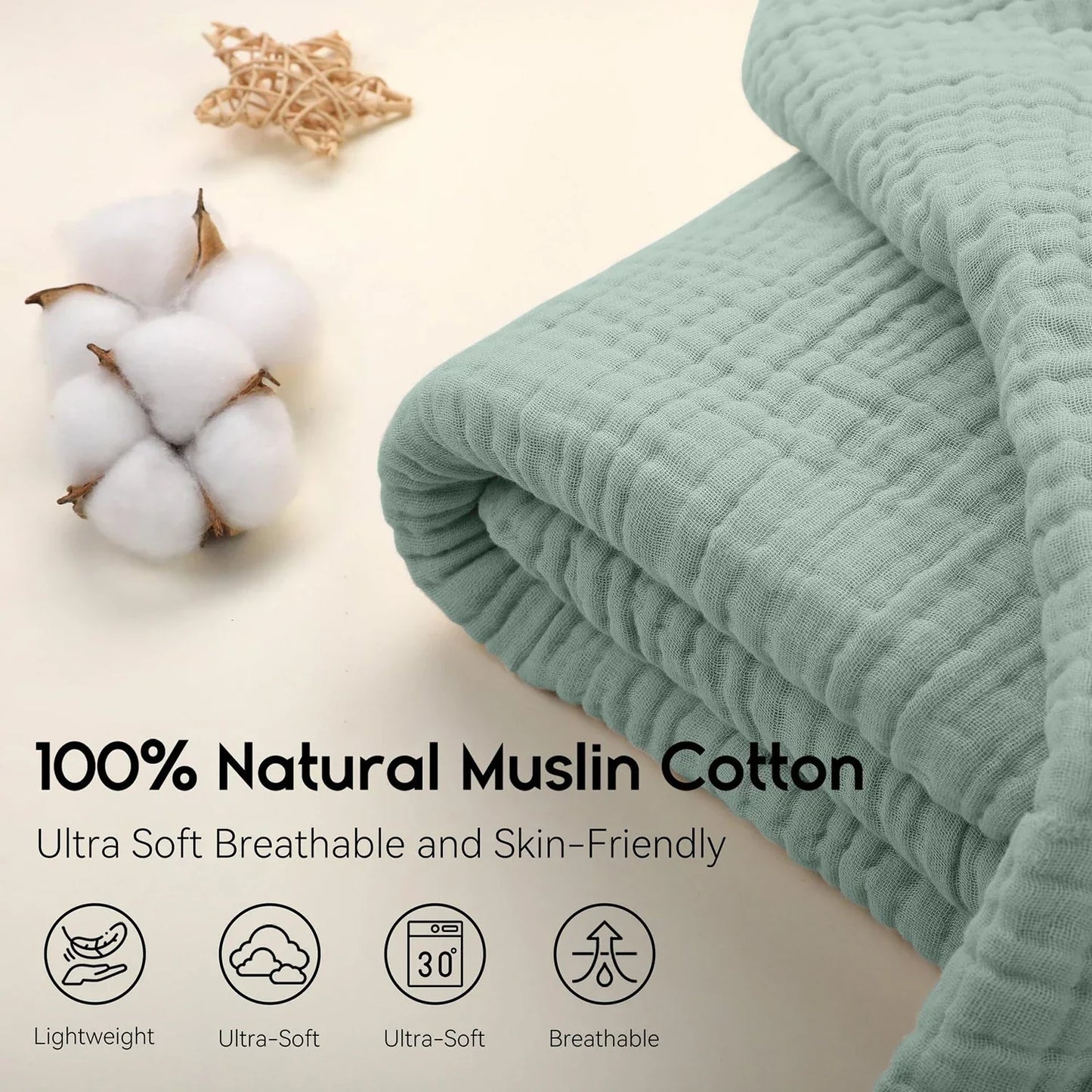 Soft Cotton Throw Blanket for Bed and Sofa
