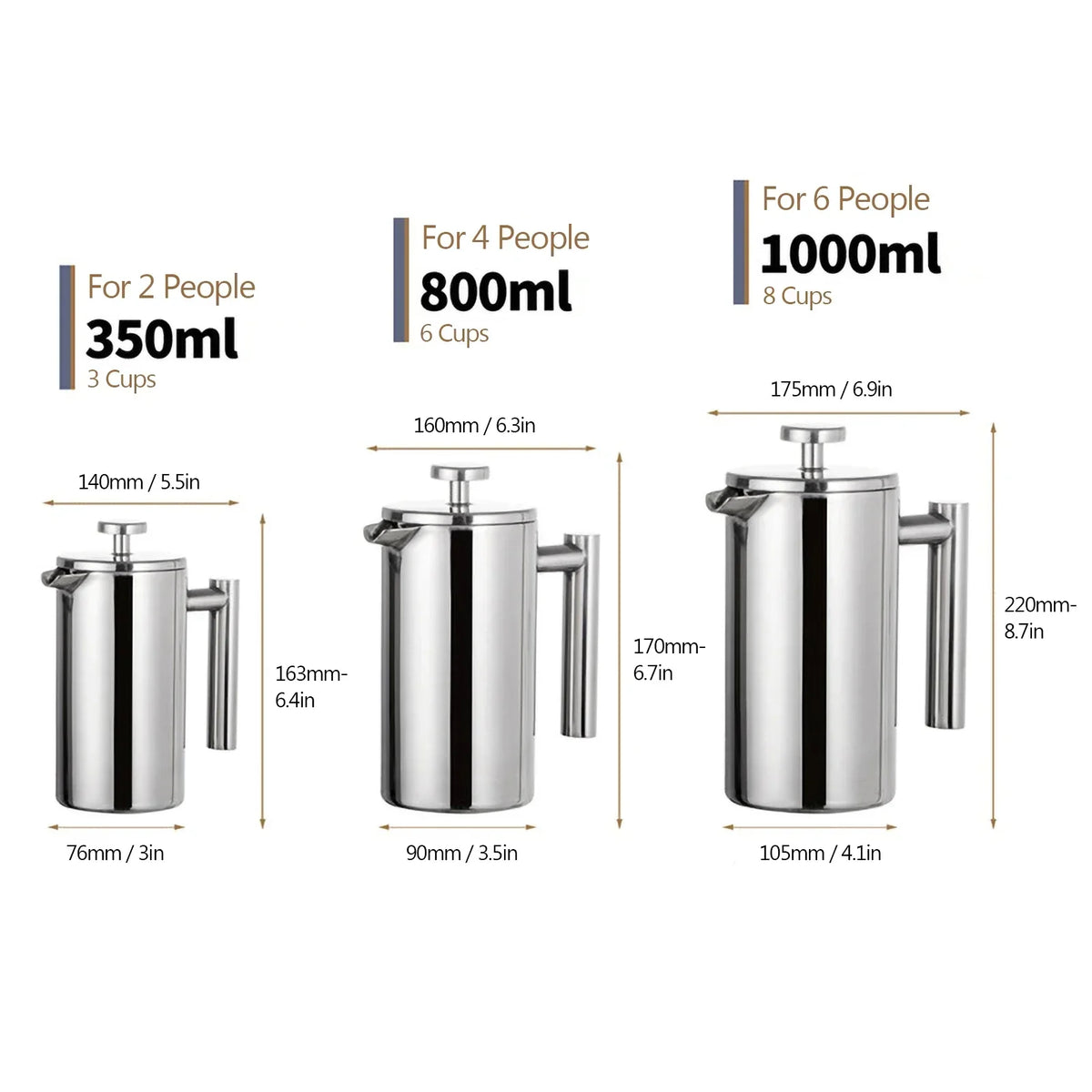 Premium Metal French Coffee Brewer