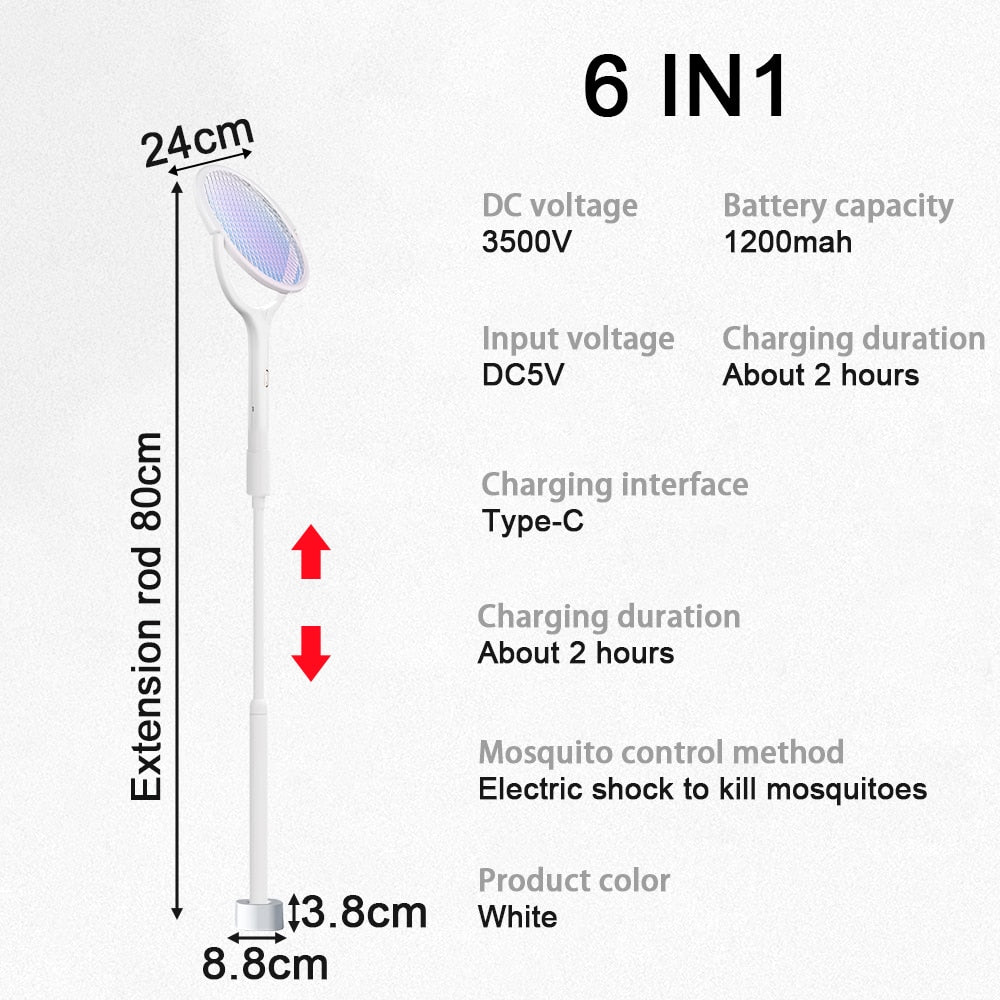 Portable 6in1 Rechargeable Mosquito Killer Lamp