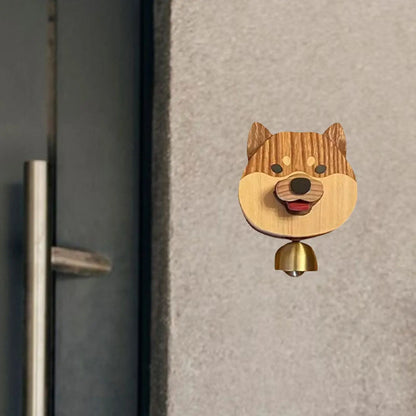Fun Shiba Dog Doorbell Wood Button