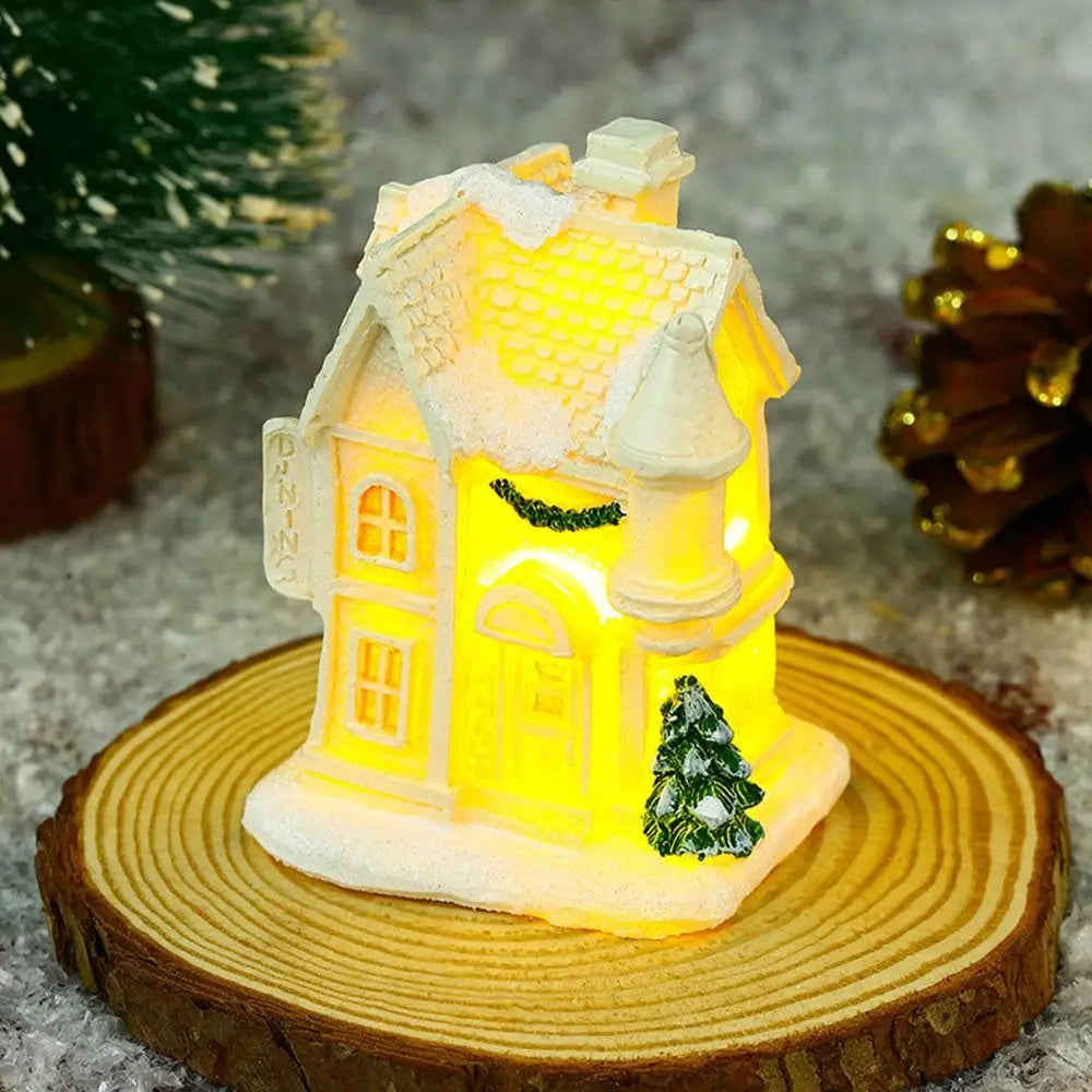 Sparkling Snowflake Christmas Village Houses