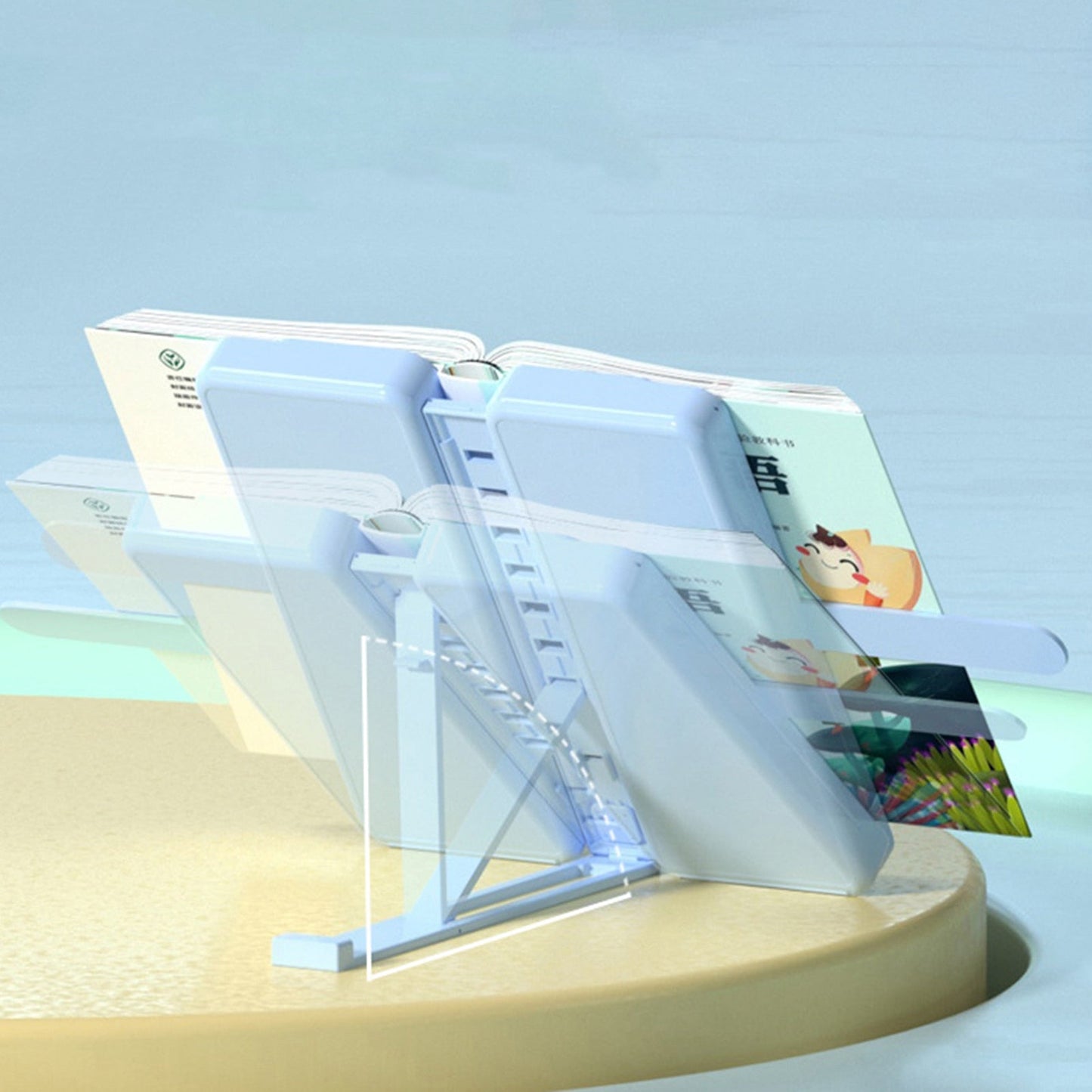 Portable Collapsible Desk Book Stand Organizer Box