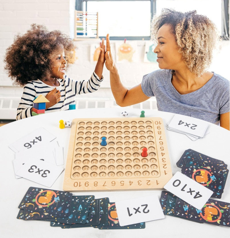 Educational Wooden Math Multiplication Board Game