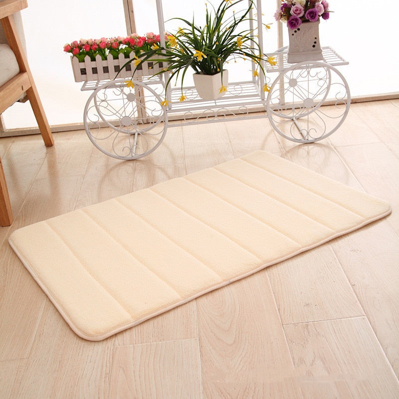 Plush Memory Foam Bath Mat with Anti Slip Bottom