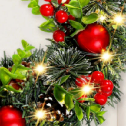 Yeezlab | Festive Holiday Wreath | LED Lights | Red Decorations - Yeezlab