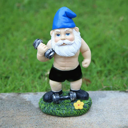 Comical Gnome Resin Statue for Outdoor Decor