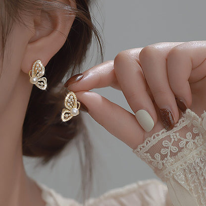 Sparkly Crystal Korean Butterfly Fashion Earrings - Yeezlab