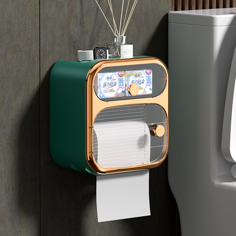 Space-Saving Bathroom Toilet Paper Holder Storage Box