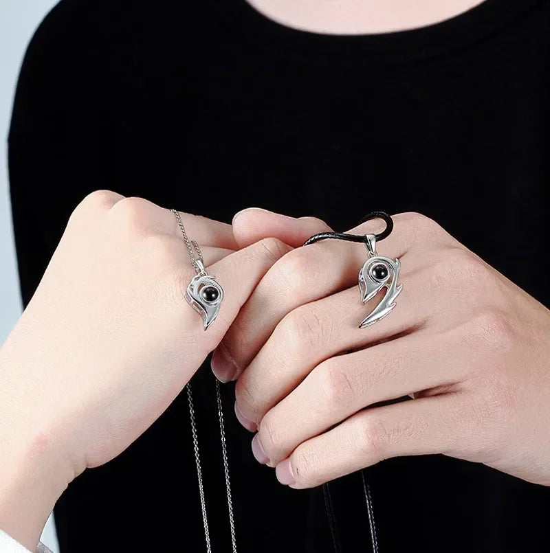 Romantic Heart Magnetic Lovers Necklace Set