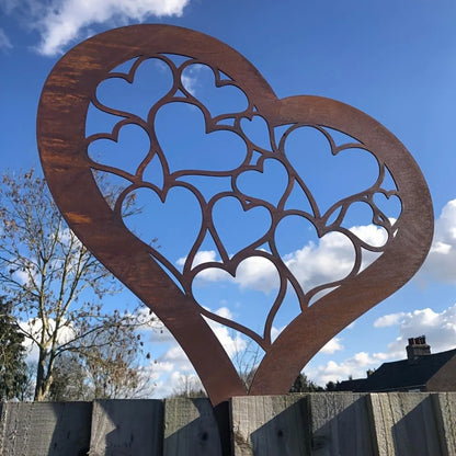 Vintage Metal Heart Garden Marker