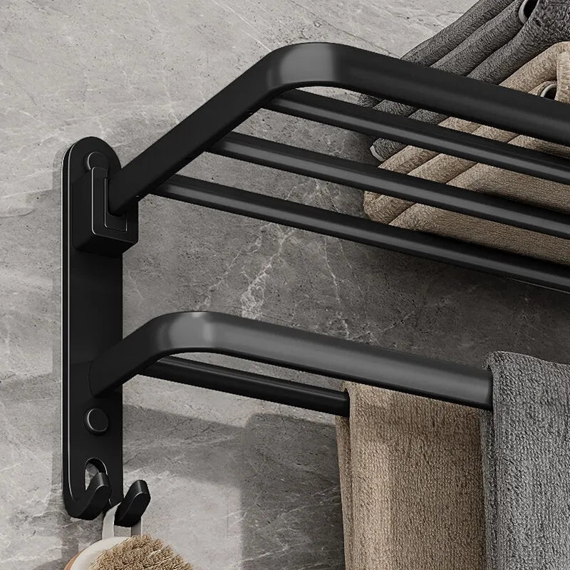 Compact Folding Aluminum Towel Stand