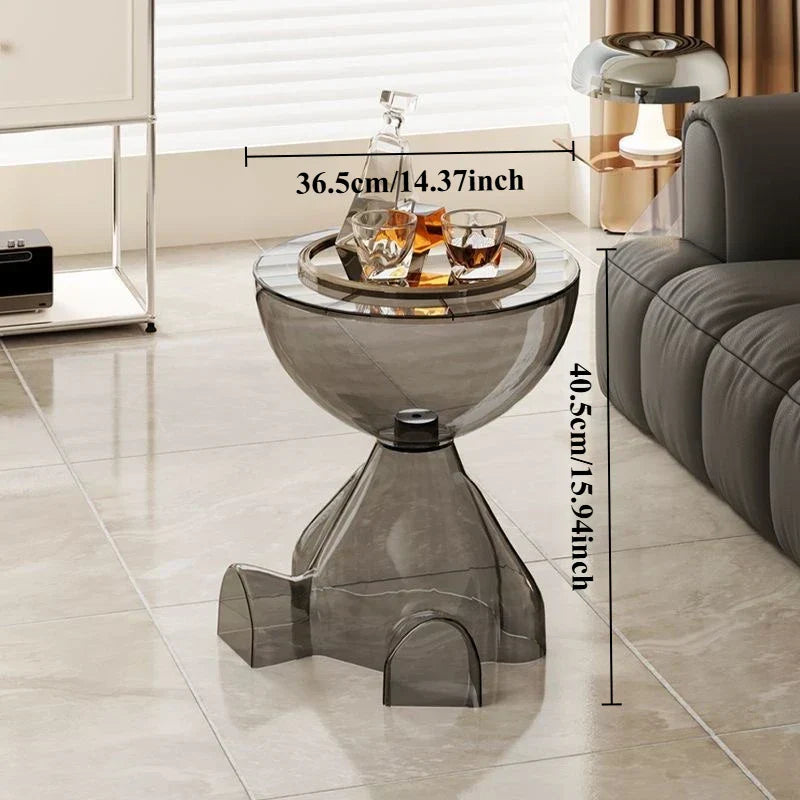 Clear Glass Compact Coffee Table