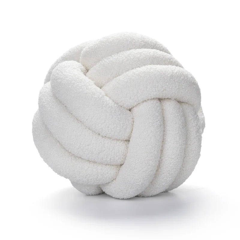 Soft Sheepskin Throw Pillow Ball Accent