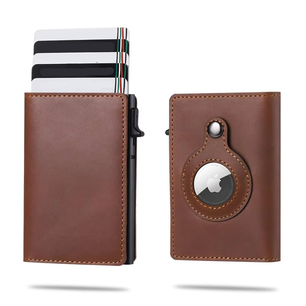 Slim RFID Leather Wallet with Card Slot & Tracker Pocket