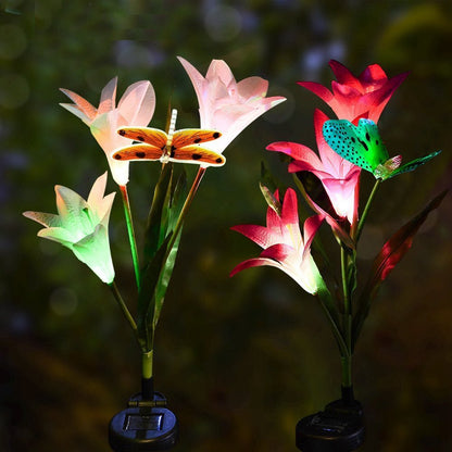 Solar Powered Garden Flower Lamp