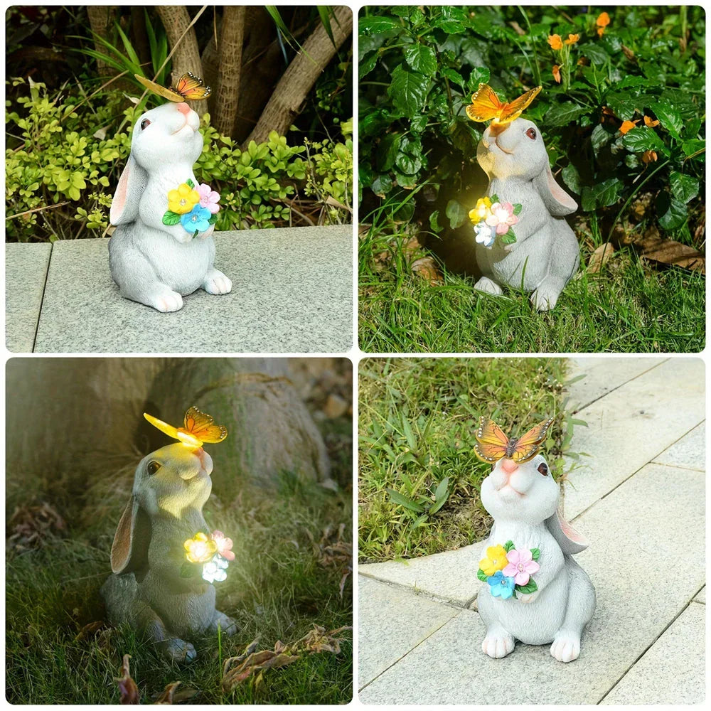 Colorful Bunny Solar Yard Lamp