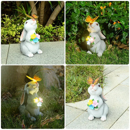 Colorful Bunny Solar Yard Lamp