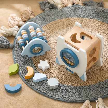 Sustainable Wooden Building Blocks Set