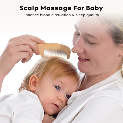 Gentle Wood Baby Hair Brush Set with Soft Bristles