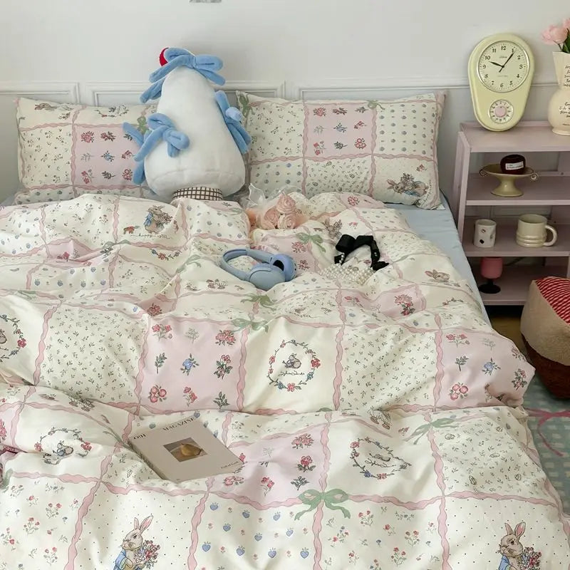 Delicate Floral Comforter Bed Set