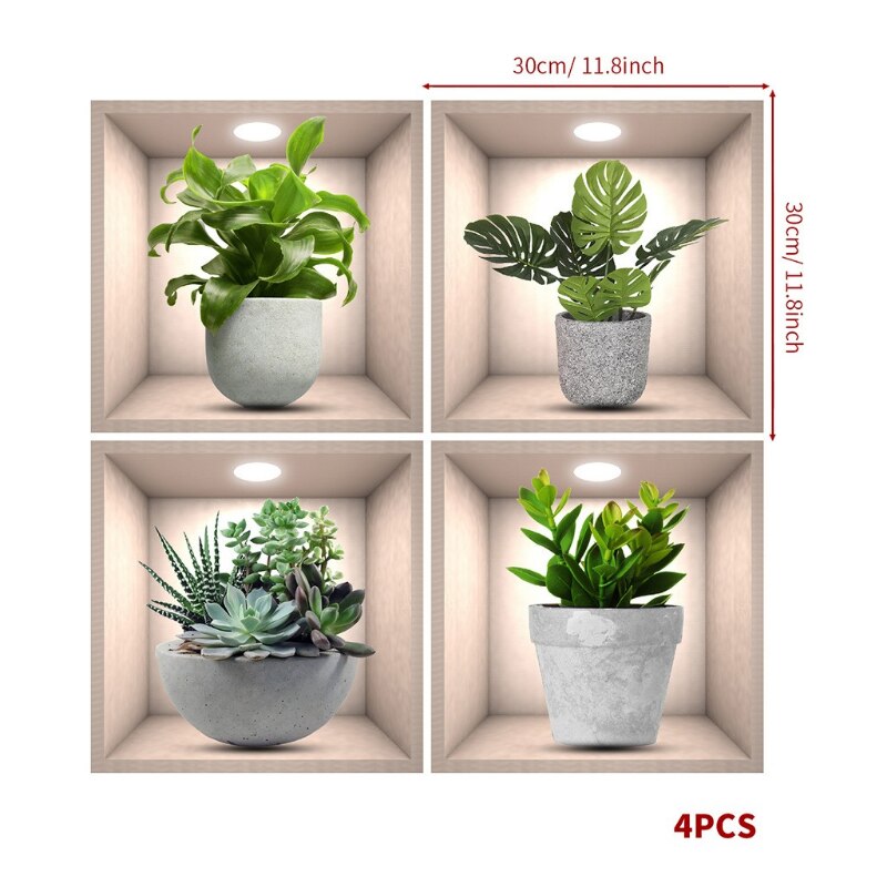Stylish Wall Artificial Plant Decals